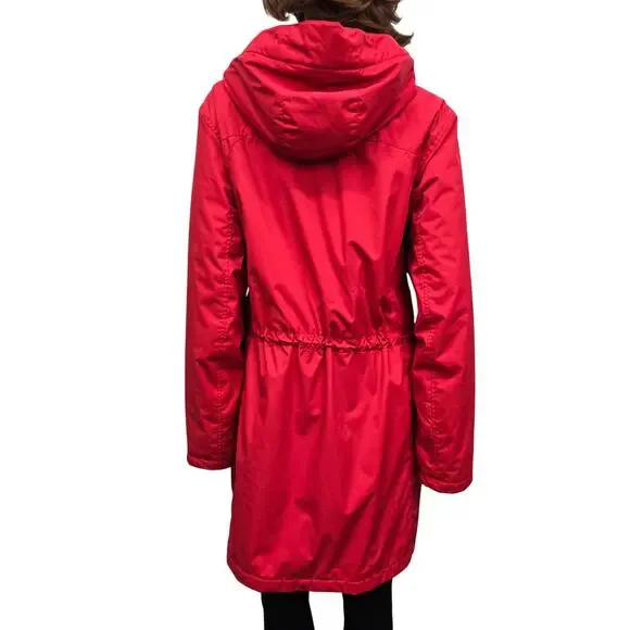 L.L. Bean Winter Warmer Insulated Hooded Coat XL Reg. Red Zip & Snap Closure - Picture 5 of 12